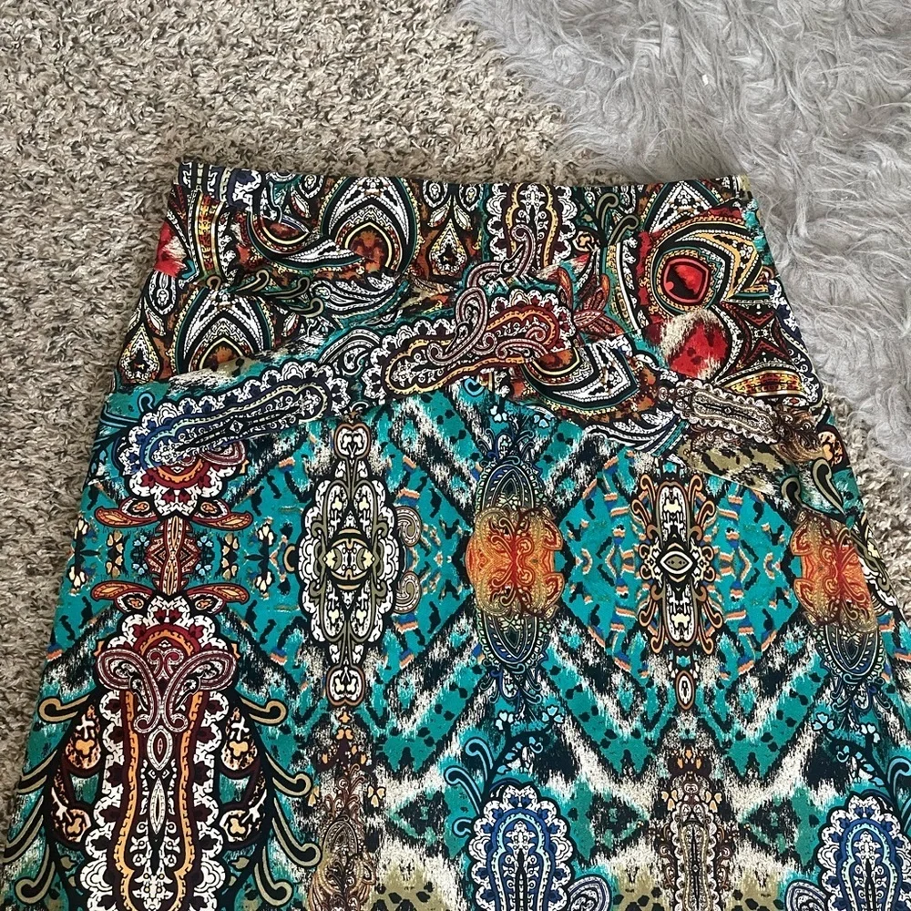 Beige by eci Vibrant Patterned Boho Maxi Skirt